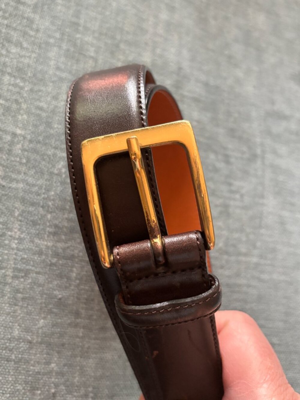 Trafalgar Dark Brown Men's Leather Belt, 34